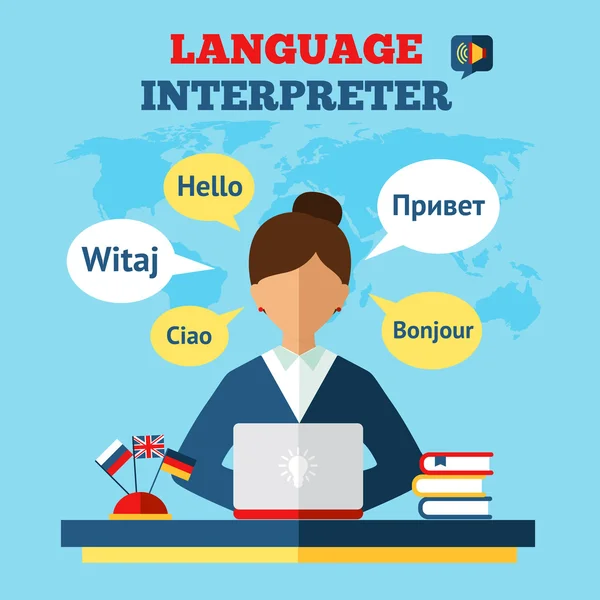 Language Translator Illustration — Stock Vector