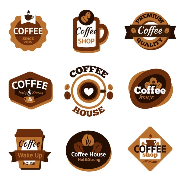 Ensemble d'étiquettes de café — Image vectorielle