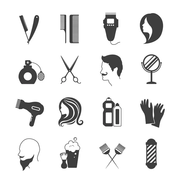 Kuaför Icons set — Stok Vektör