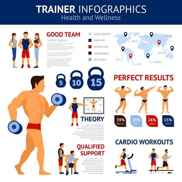Trainer Infographics Set — Stockvector