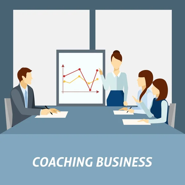 Udanego biznesu coaching plakat — Wektor stockowy