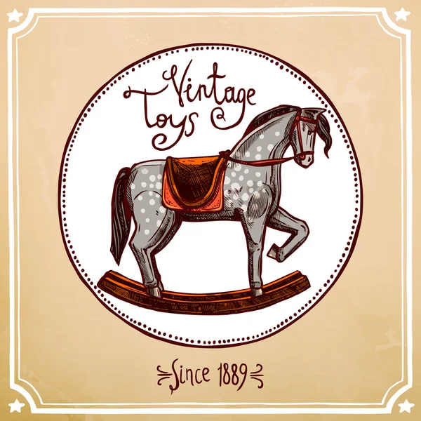 Vintage Rocking caballo — Vector de stock