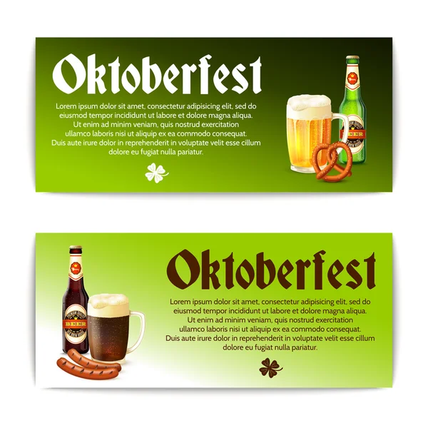 Set horizontal de bandera de cerveza — Vector de stock