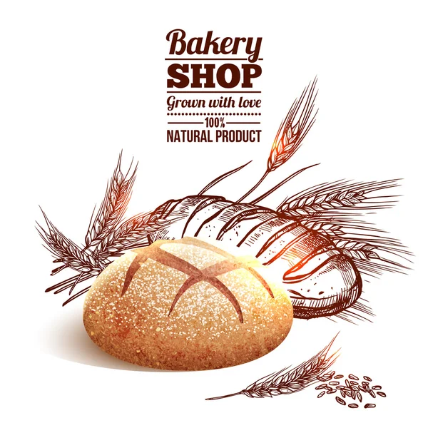 Bakery Sketch Concept — Stock Vector