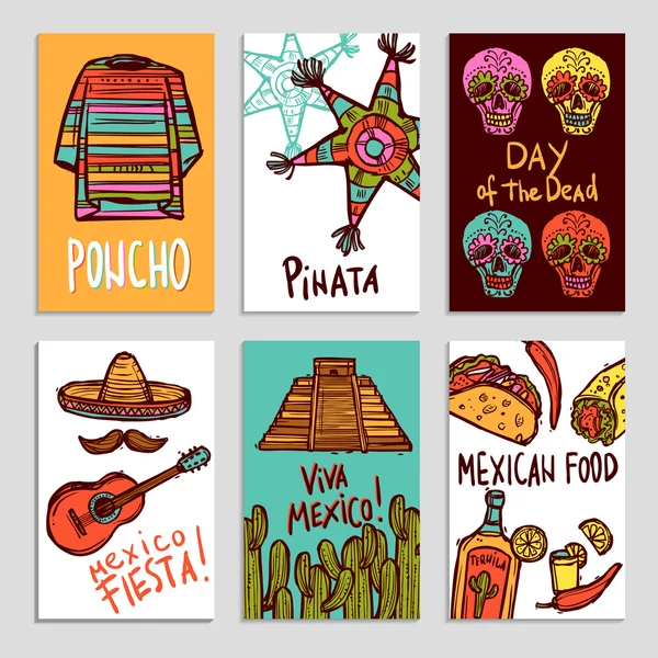 Messico Poster Set — Vettoriale Stock