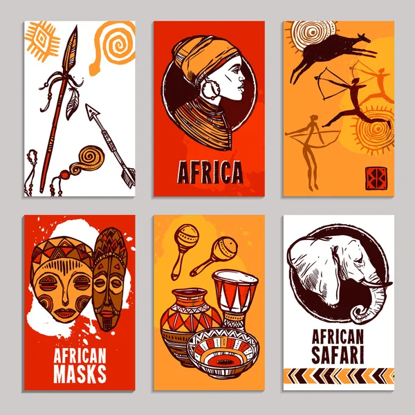 Ensemble d'affiches Afrique — Image vectorielle