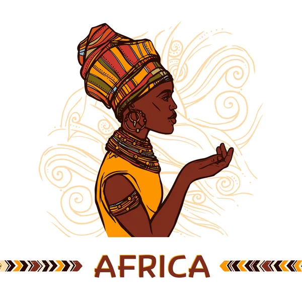 African Woman Portrait — Stock Vector