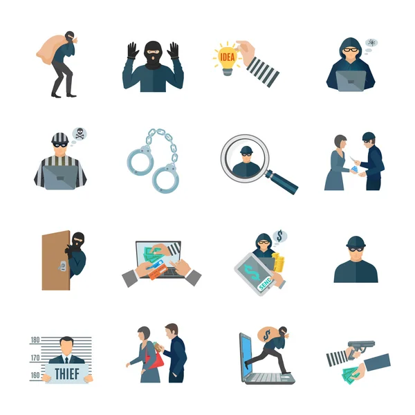 Theft Icons Set — Stock Vector