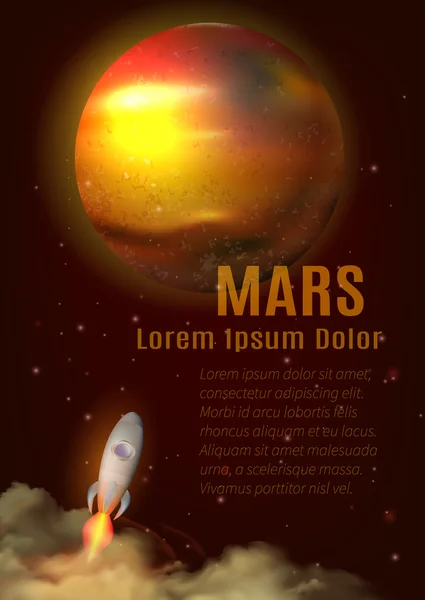 Mars Planet Poster — Stock Vector
