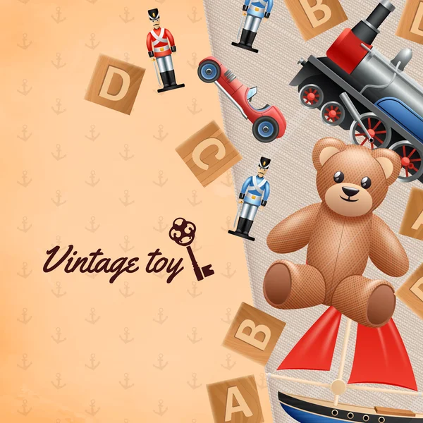 Vintage Toys Background — Stock vektor
