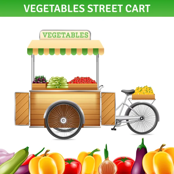 Vegetables Street Cart Illustration — ストックベクタ