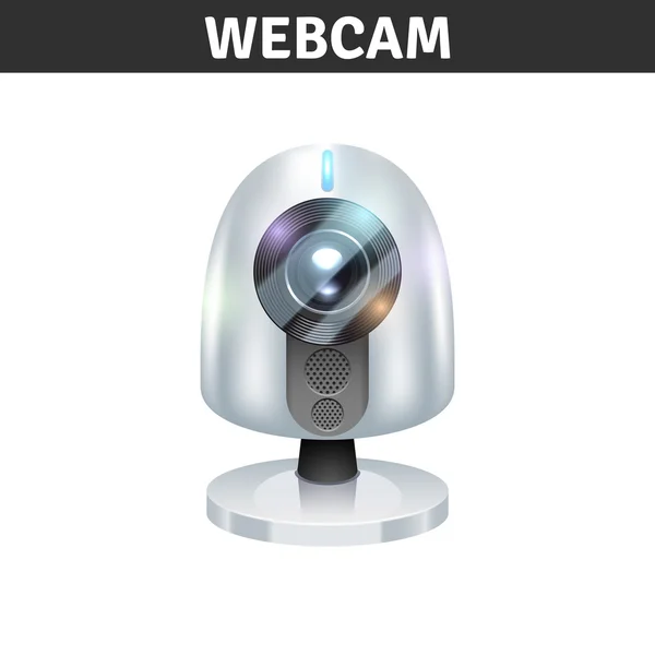 White Webcam Illustration — Stok Vektör
