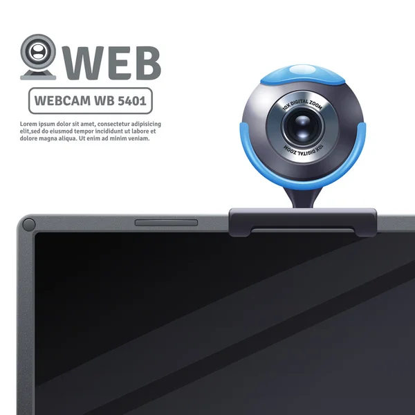 Webcam na ilustração do computador — Vetor de Stock