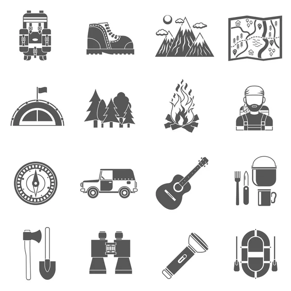 Tourism Icons Black — Stockvector