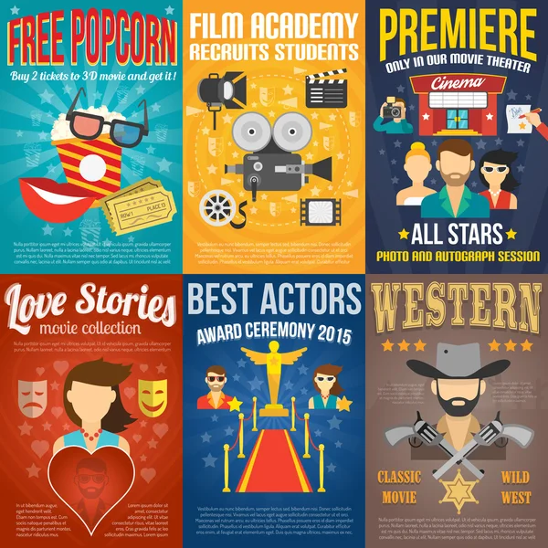 Movie Poster Set — Stok Vektör