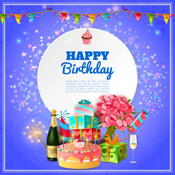 Happy birthday party background poster — Stock Vector