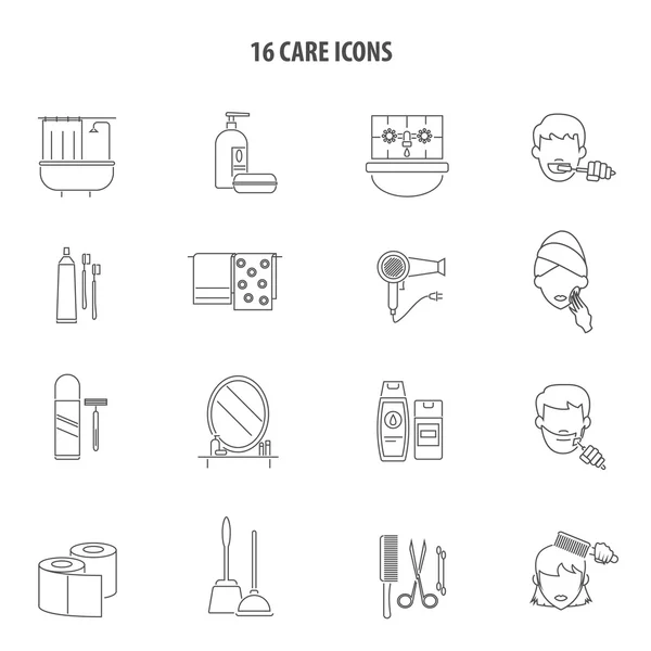 Personal care products icons set line — Stock Vector