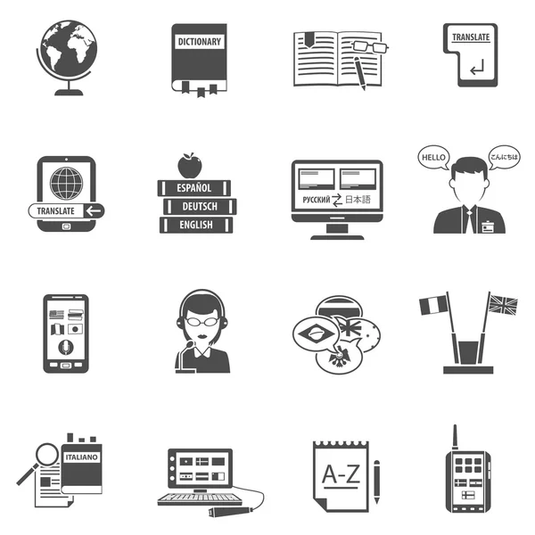 Multilanguage Translator Flat Icon Set — Wektor stockowy