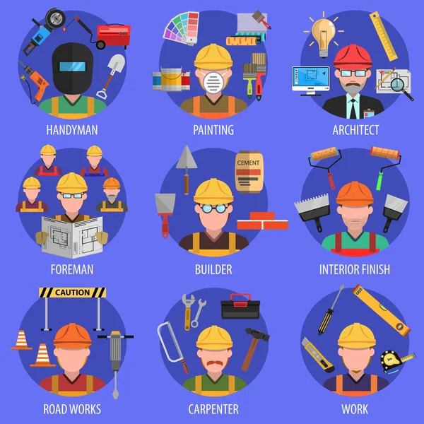 Conjunto de iconos de trabajador — Archivo Imágenes Vectoriales