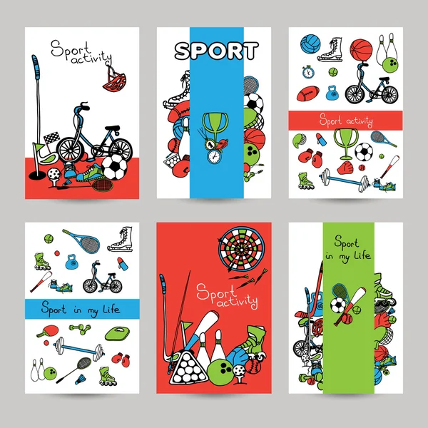 Set di banner sportivi — Vettoriale Stock