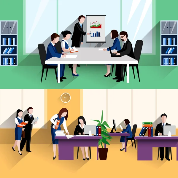 İş office düz Banner Kompozisyon posteri