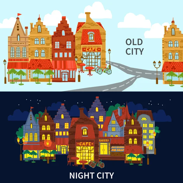 Ensemble de bannière de ville — Image vectorielle