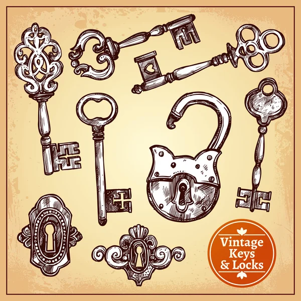 Locks And Keys — Stock Vector