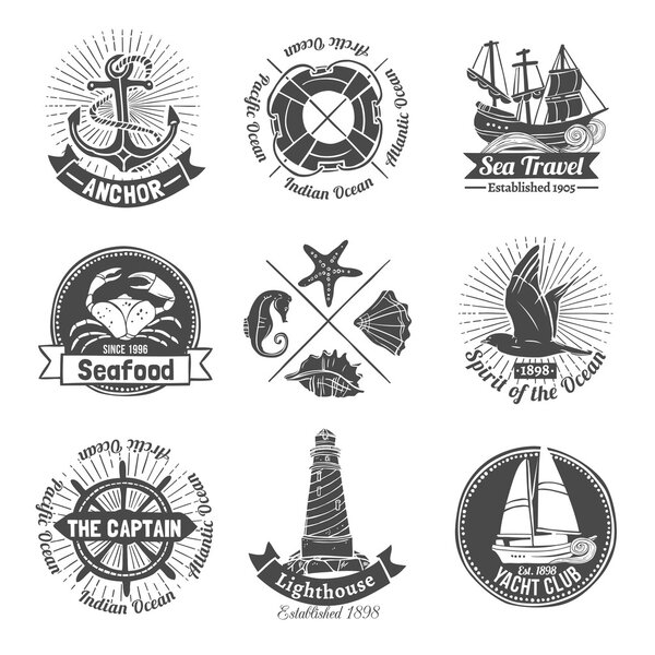 Nautical Labels Set