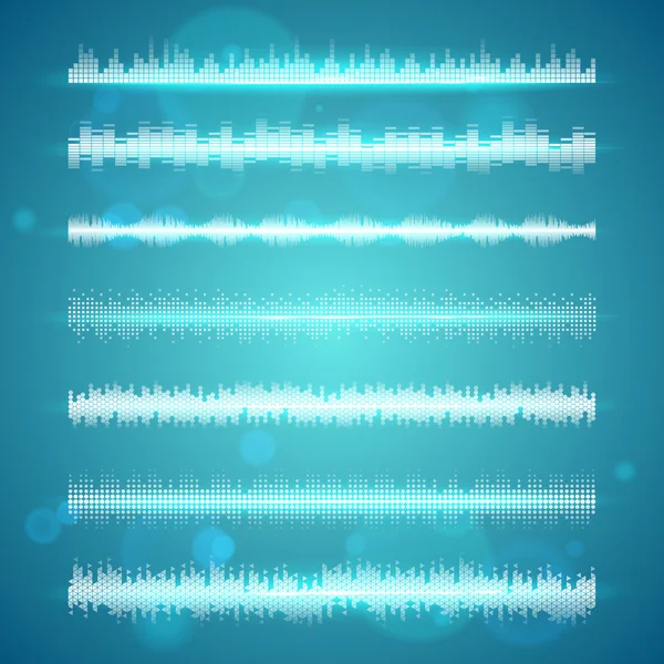 音の波を表示する水平方向の線 — ストックベクタ