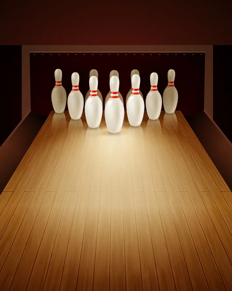 Bowling-Spiel realistische Illustration — Stockvektor