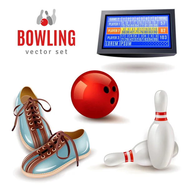 Bowling Icons set — Stok Vektör