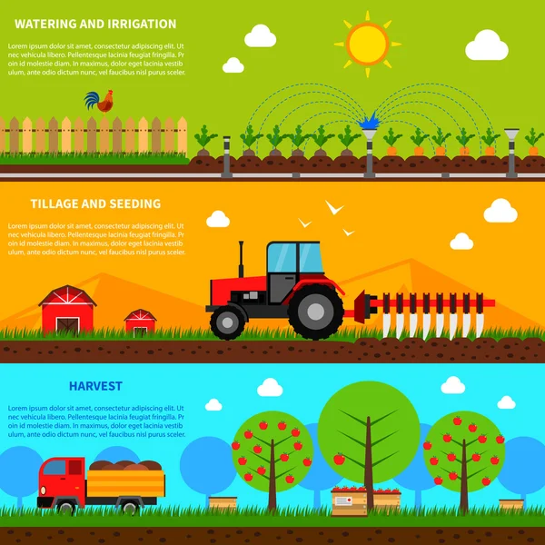 Zemědělství Banner sada — Stockový vektor