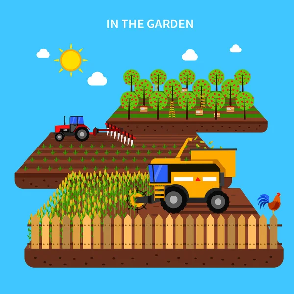 Ilustración del concepto de agricultura — Vector de stock