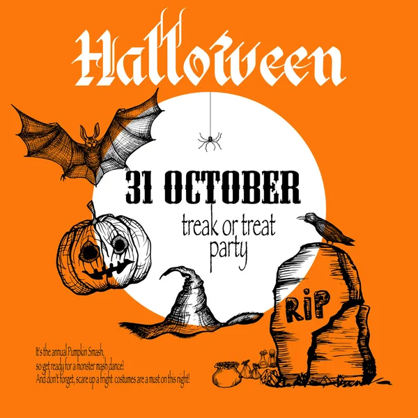 Boceto de Halloween Fondo — Vector de stock