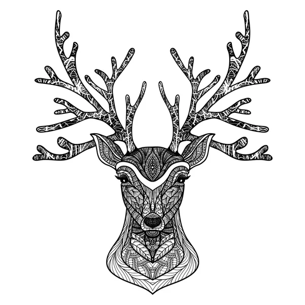 Decorative Deer Portrait — Stock Vector