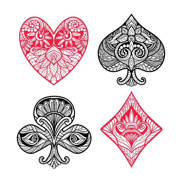 Ensemble de combinaisons de cartes — Image vectorielle