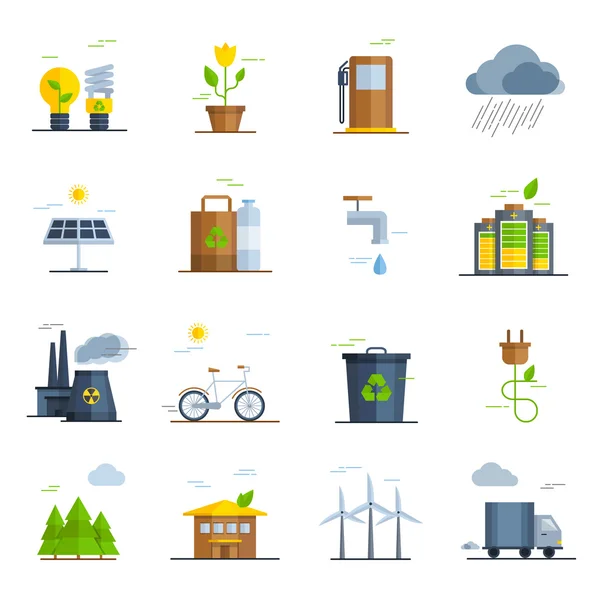 Conjunto de iconos de ecología — Vector de stock