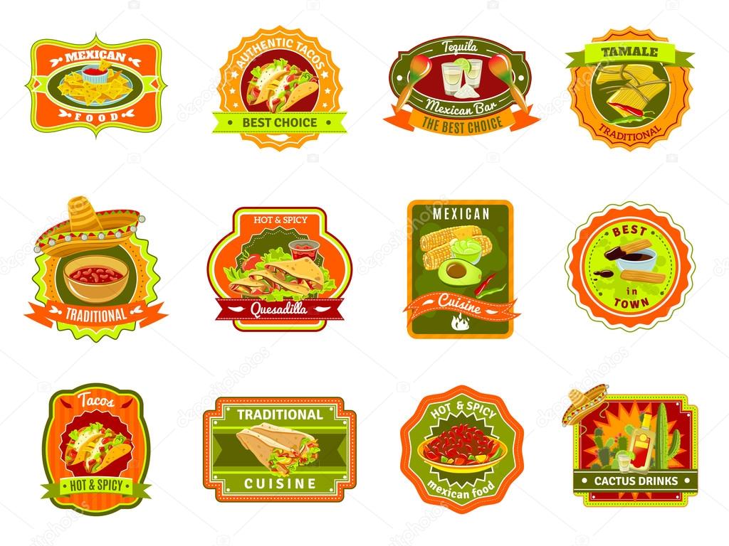 Mexican Food Emblem Set