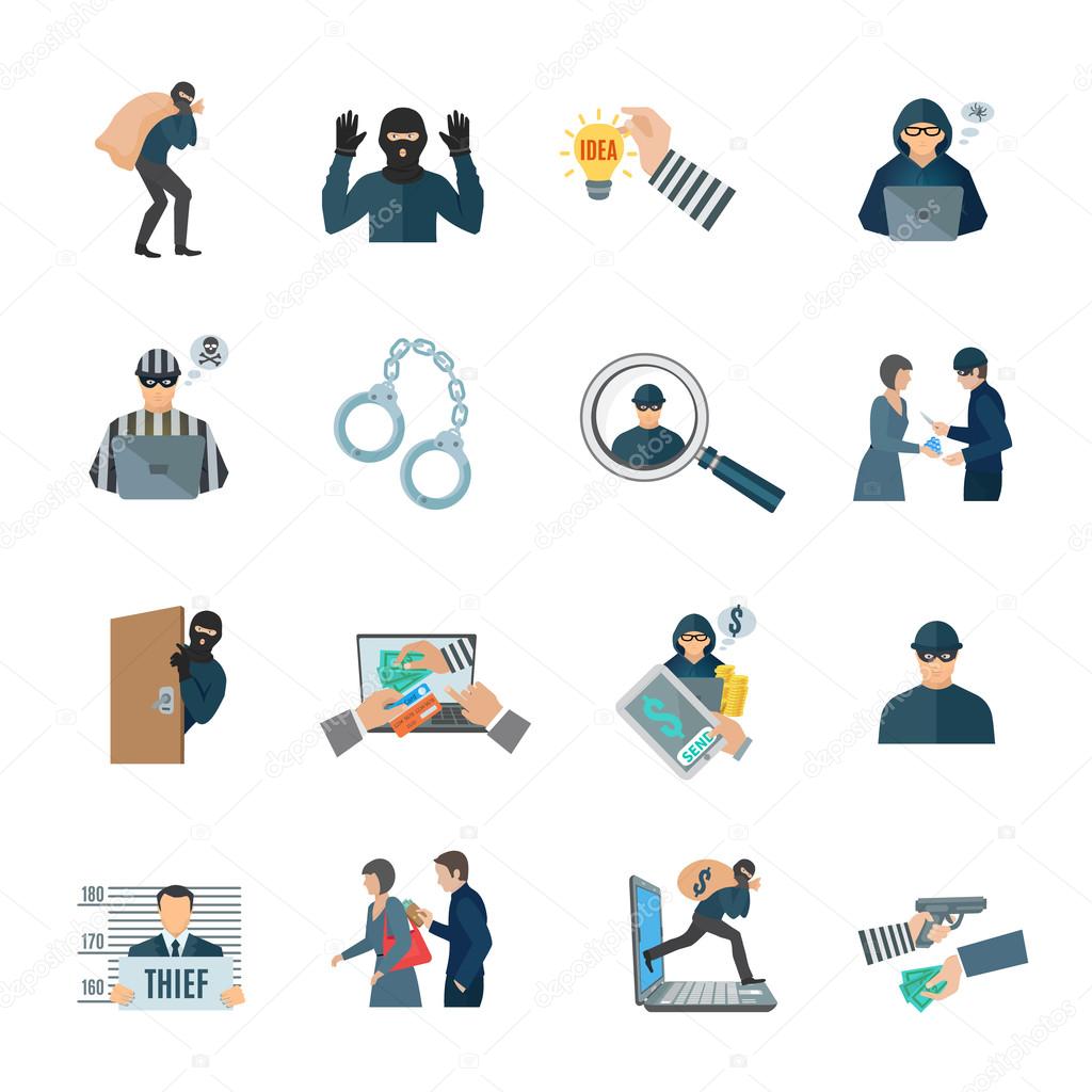 Theft Icons Set