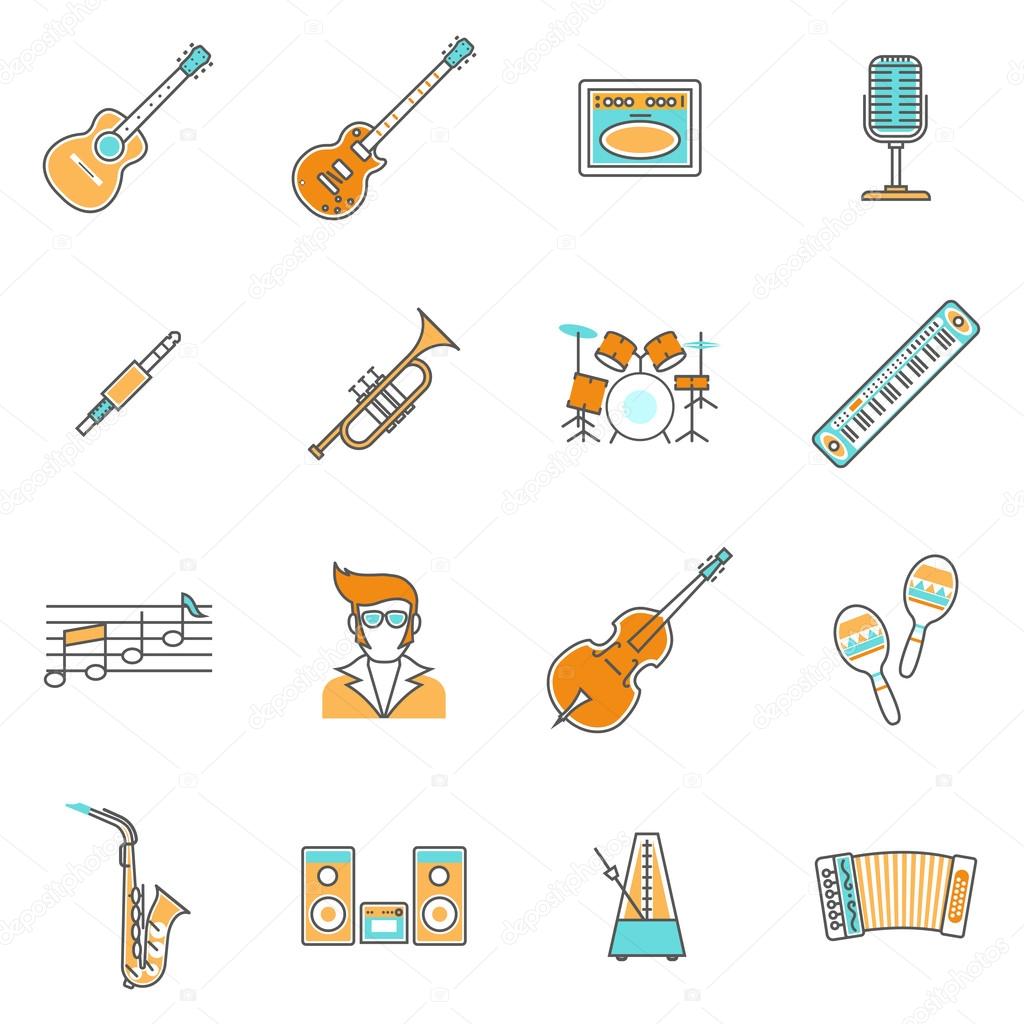 Music Icons Line Set