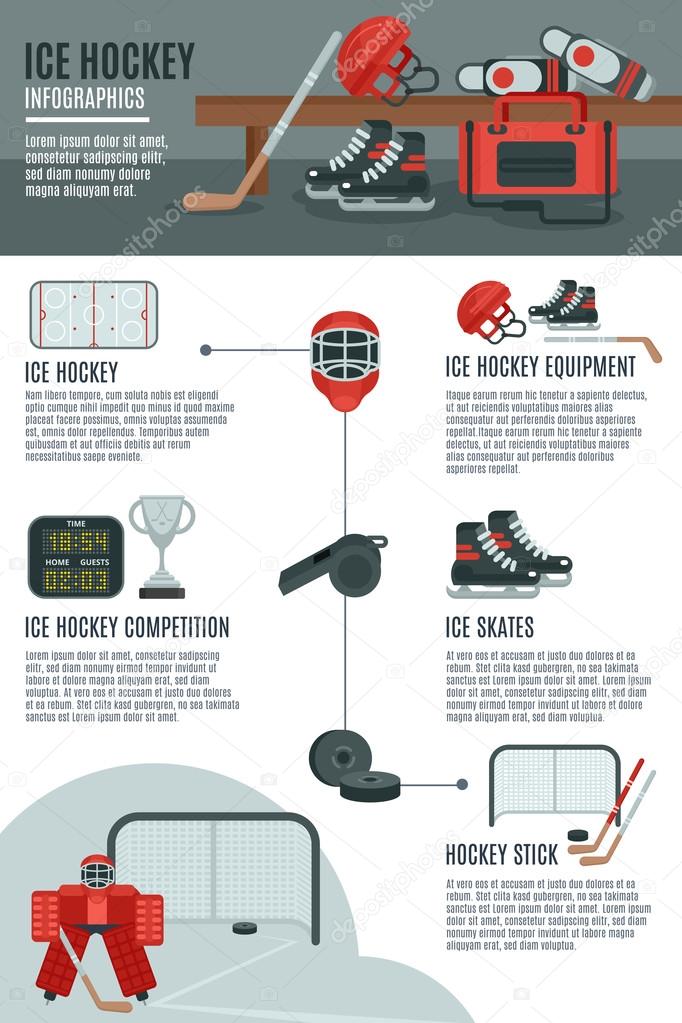 Ice hockey infographic layout banner Stock Vector Image by ©macrovector