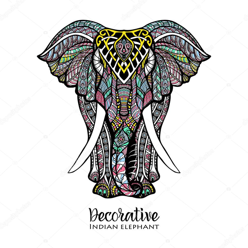 Elephant Colored Illustration