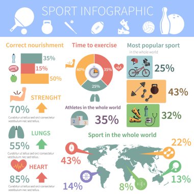 Popüler spor Infographic rapor yazdırma