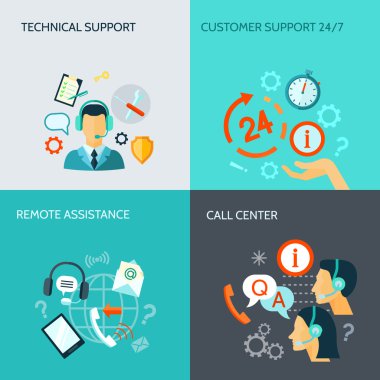 Remote Assistance And Technical Support Banners clipart