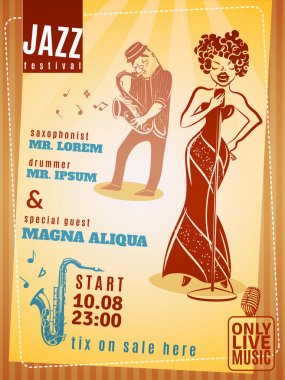 Jazz music festival vintage poster