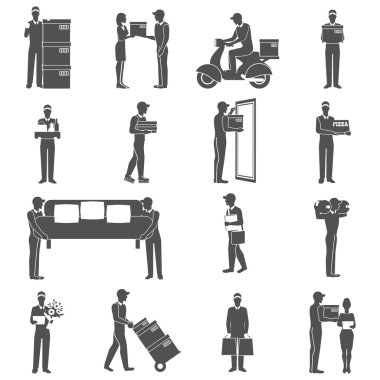 Delivery Man Icons Set