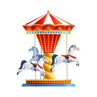 Gerçekçi Carousel izole