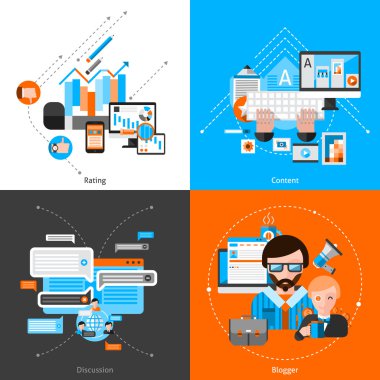 Blogging düz Set