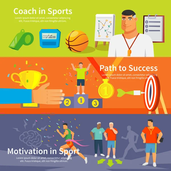 Coaching Sport Banner Set — Stockvector