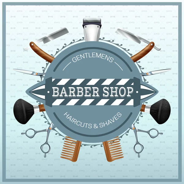 Barbearia conceito realista — Vetor de Stock